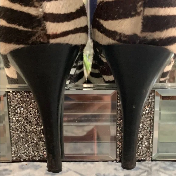 Steve Madden Zebra-Print Ankle Boots - Black & White - Picture 3 of 4